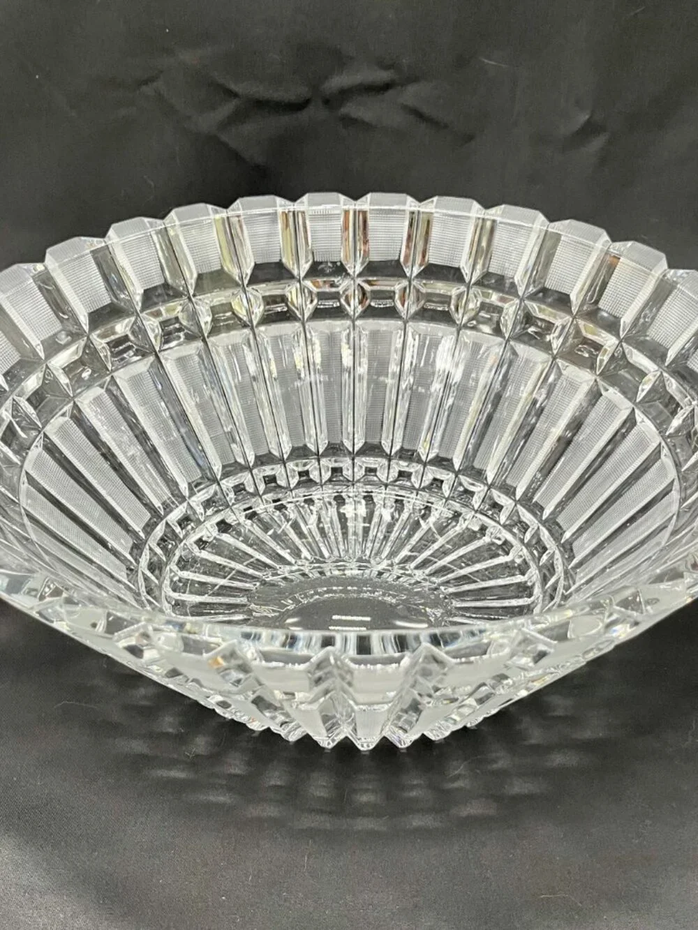 Stunning Vtg American Cut Crystal (ACC) Hand-Cut Lead Crystal Centerpiece Bowk